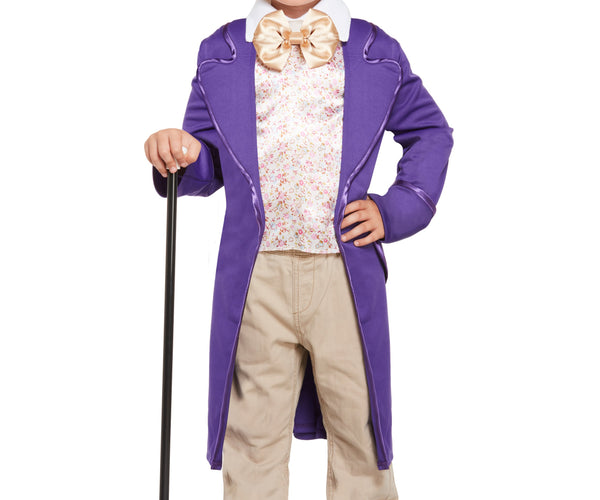 Costume Carnevale Simile Willy Wonka Fabbrica del Cioccolato 10 11 12 –  poptoys.it